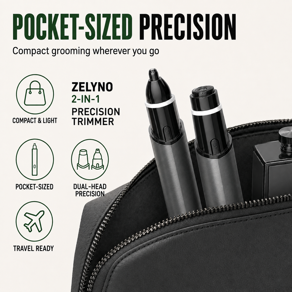 Zelyno 2-in-1 Precision Grooming Trimmer