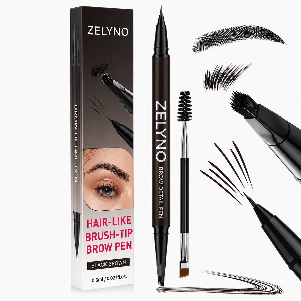 Zelyno 2 in 1 Eyebrow Pen