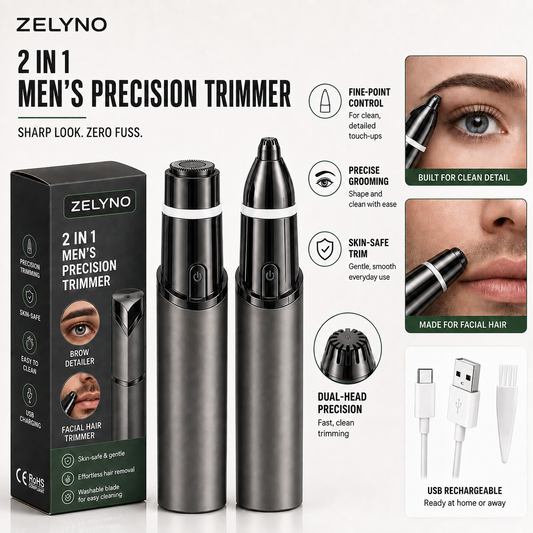 Zelyno 2-in-1 Precision Grooming Trimmer