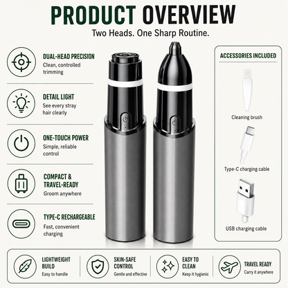 Zelyno 2-in-1 Precision Grooming Trimmer